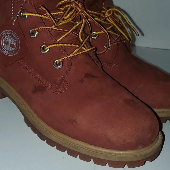 Rust/ Burgundy Timberland Boots Men's 6.5/Women's 9 - Picture 7 of 13